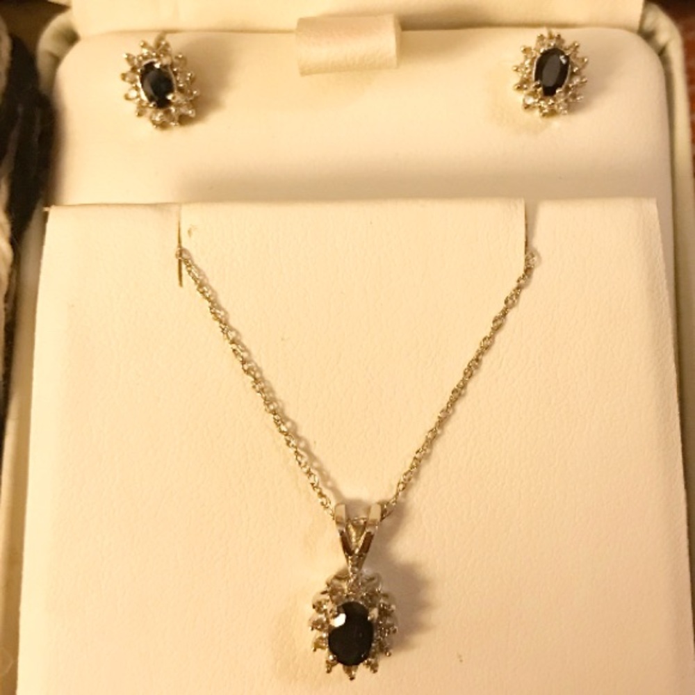 Sapphire Earring & Necklace Set